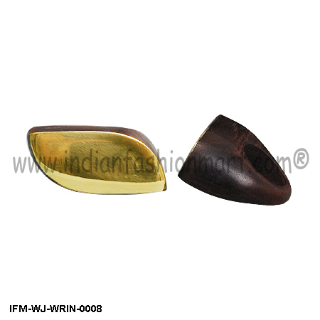 Golden Penumbra   - Wooden Ring Size: Height Of Ring-16 Mm