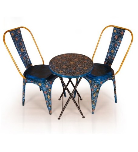 Metal Cafe Chairs - 40x40x91 cm | Vintage Industrial Style, All-Weather Stainless Steel Frame, Perfect for Indoor and Outdoor Use