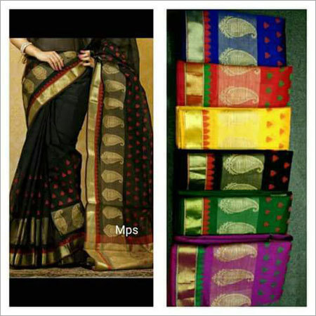 Cotton Check Saree