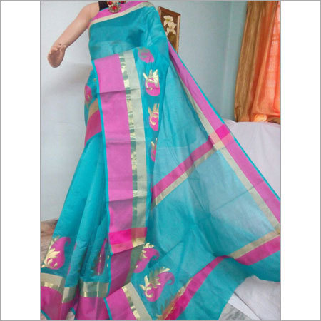 Ladies Cotton Flower Booti Saree