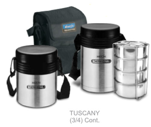 Thermo Steel Tiffin - 100% Rust Free Stainless Steel with Copper Coating | Includes Carry Case for Enhanced Portability