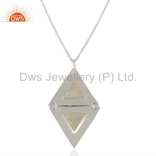 Rainbow Moonstone Gemstone Silver Designer Chain Pendant Gender: Children