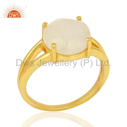 Rainbow Moonstone 925 Silver Ring Manufacturer India Size: 5 To 10 Us Size