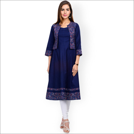 Women Blue Solid Anarkali Kurta