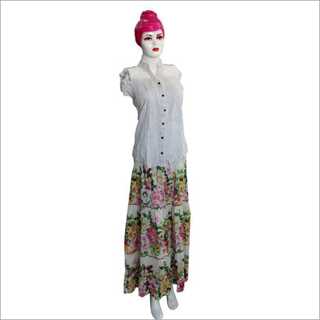 Half Sleeves White Kurti