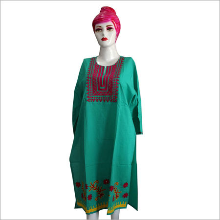 Embroidered Green Kurti