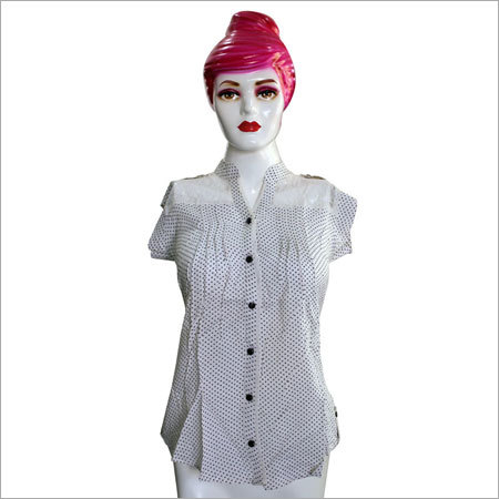 White Colour Kurti with Polka Dot