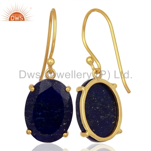 Oval Natural Lapis Lazuli Gemstone Earring Jewelry