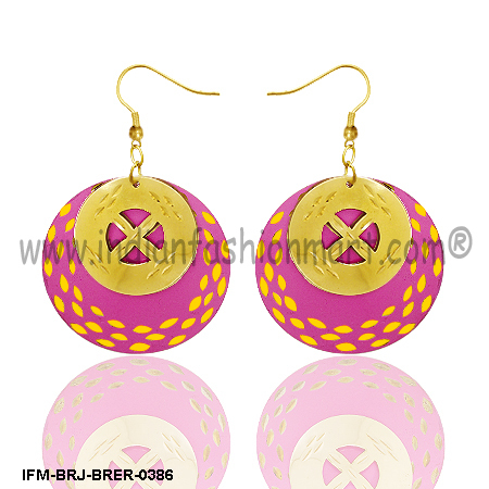 Rosy Aroma-Brass Earrings