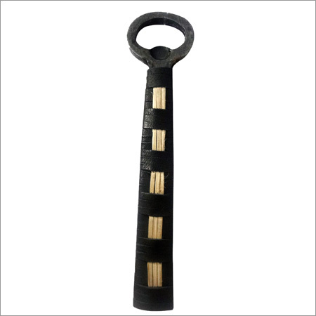 Iron Leather And Cane Wrapped Handmade Bottle Opener