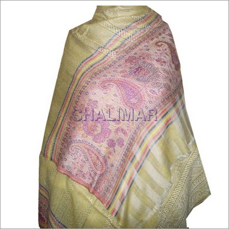 Machine Made Wool Silk Mix Kani Shawls