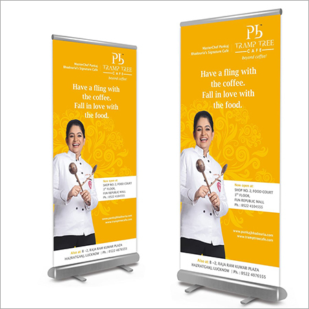 Standee Manufacturer - Aluminum, 33.5x80 inches, Retractible Mechanism | Portable, Lightweight, Durable, UV Resistant Vinyl Graphics