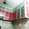Modern Kitchen Shelves - Aluminum & Glass, Variable Size, Red | Moisture Resistant, Easy Assembly, Stylish Design