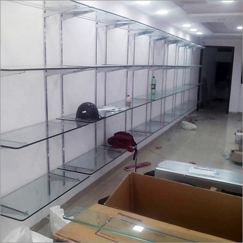Glass Rack - Glass Metal, Customizable, Silver | Scratch Resistant, Dust Resistant, Sturdy Design