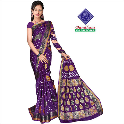 Purple Wholesale Bandhani Sarees