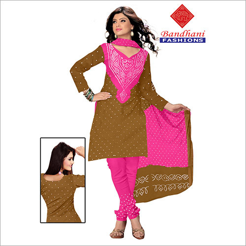 Mud And Pink Designer Cotton Dress Material