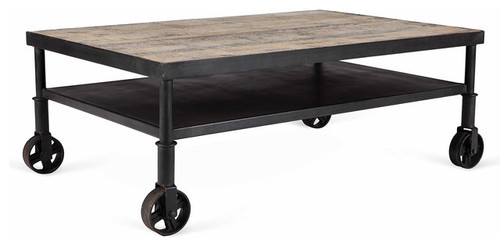 Industrial Caster Coffee Table With Wheels