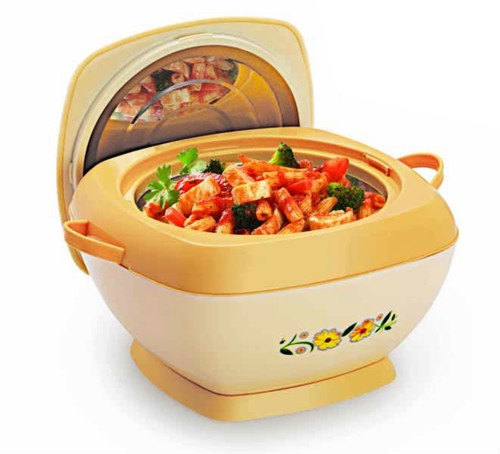 Plastic Casserole Hotpot Orange Size: 0.800 Gms