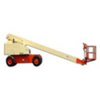Man Lift - Steel Material, 20-40 Ft Height, Beige Color | Compact Design, Easy Maneuverability, Jib Boom Outreach, 500 Lbs Capacity, Osha Compliant