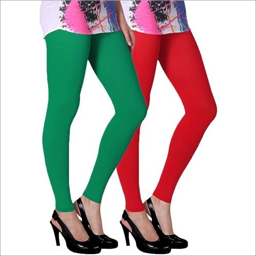 Green And Red Ladies Cotton Leggings