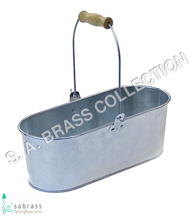 Galvanized Garden Hanging Bucket - Iron, 27x11x9 cm, Rustic Patina Finish | Ups Able Packaging with Thermocol and Wall Brown Carton