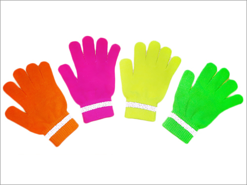 Acrylic Neon Gloves With Reflex Stripe