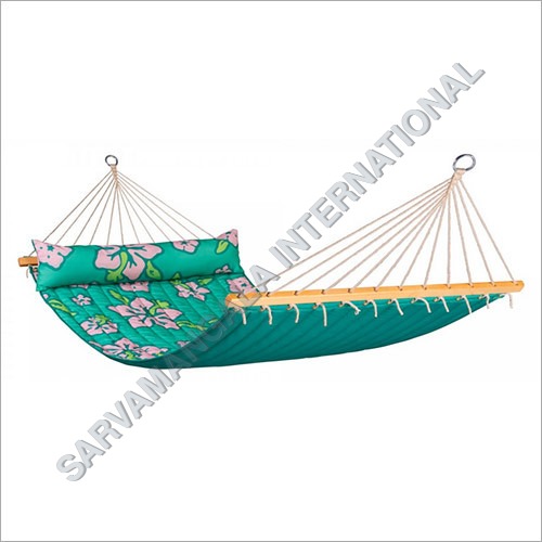 Hawaii Palm Quilted Double Spreader Bar Hammock