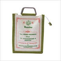 White And Green Jute Corporate Bags