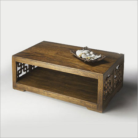 Furniture Hardware Wooden Center Table With Carved Panels