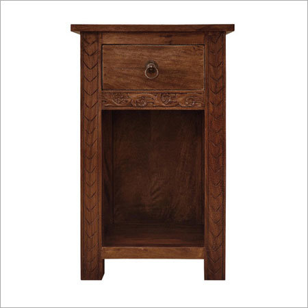 Hand Carved Wooden Bed Side Table