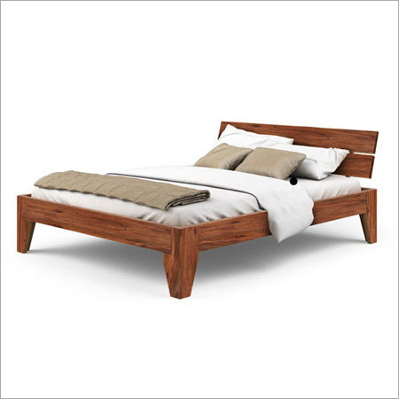 Furniture Hardware Handcrafted Sheesham Wood Queen Size Bed