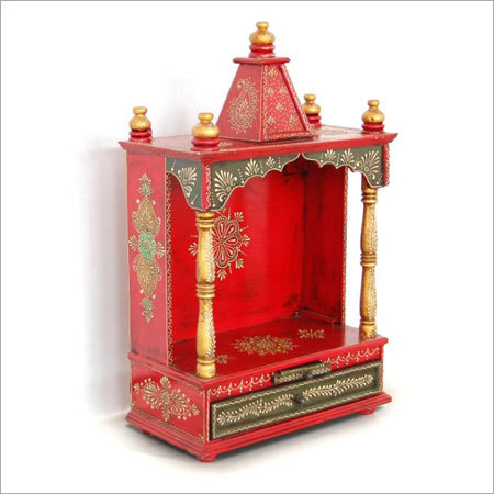 Handcrafted Painted Wooden Home Mandir Usage: Handicrfts/ Furniture