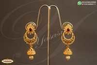 Gold Plated Cz Earrings - 3.5mm Thickness, Ruby & Quartz Stones | Gift & Party Style For Women