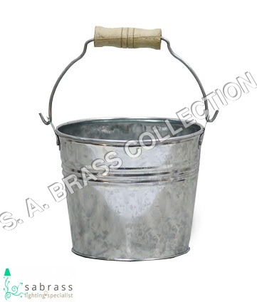 Galvanized Garden Flower Bucket Dimensions: Top Dia - 13 X Bot Dia - 10 X Ht- 17  Centimeter (Cm)