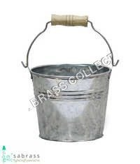 Galvanized Garden Flower Bucket Dimensions: Top Dia - 13 X Bot Dia - 10 X Ht- 17  Centimeter (cm)