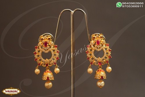Golden And Red Cz Fancy Hangings