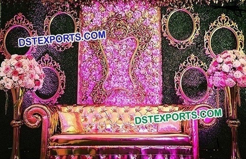 Small Hanging Frame For Wedding Decoration - Fiber Glass, Oval Shape, Gold Color, Easy Setup, Elegant Design, Durable Frame