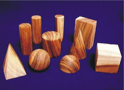 Geometrical Set, Wooden - Hardwood, 3D Shapes for Understanding Volumes & Surface Areas | Lab Use, Custom Sizes & Shapes Available on Demand