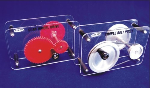 Gear & Pulley Set - Metal & Plastic | Advanced Mechanism Simulation Transparent Design for Clear Visualization Interchangeable Components