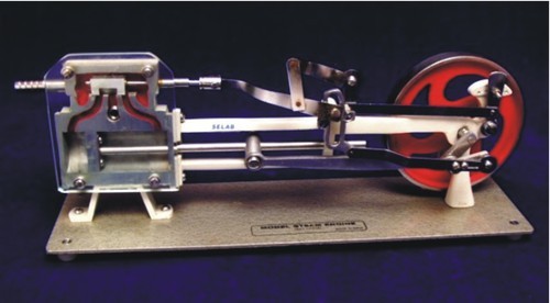 Model Steam Engine Sectional - Aluminum & Stainless Steel | Working Model Demonstrating Cylinder-Piston Crank Flywheel Functionality