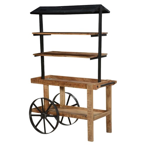 Wheel Barrow Industrial Open Bookcase Wall Unit Wheel Barrow Industrial Open Bookcase Wall Unit