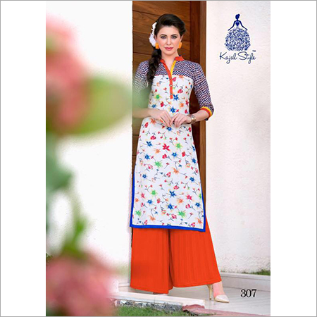 Pleated Palazzos Ladies Suit