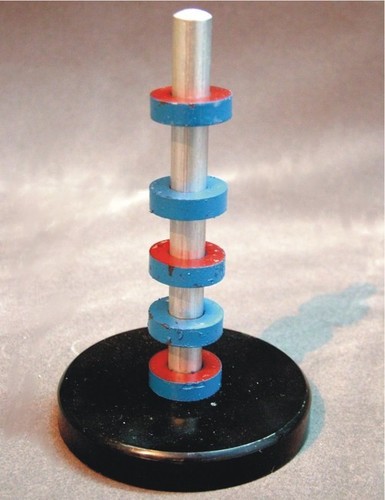 Magnetic Rings Floating - Aluminum Material 4.8 Ounces Weight | Ideal for Lab Use with Ceramic Metal Rod on Base