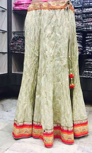 Indian Golden Printed Skirt