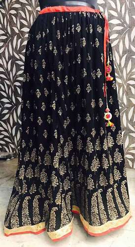 Black Golden Print Skirt
