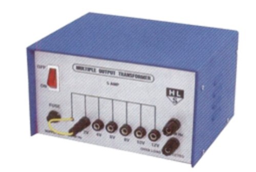 Transformer - Step-Down 220V AC, 0-12V Output in 2V Increments, Metal Casing, Circuit Protection Fuse, Neon Indicator, Dual 4mm Output Sockets, Ideal for Lab Use