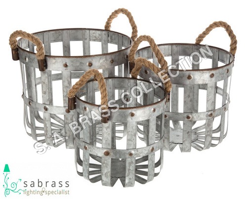 Galvanized Garden Bucket S/O 3 Pcs Dimensions: L- Dia - 25 X Ht - 23