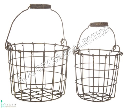 Rust Rustic Garden Basket S/O 2 Pcs