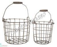 Rust Rustic Garden Basket S/o 2 Pcs