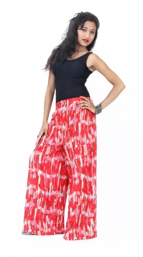 Red Print Plazzo